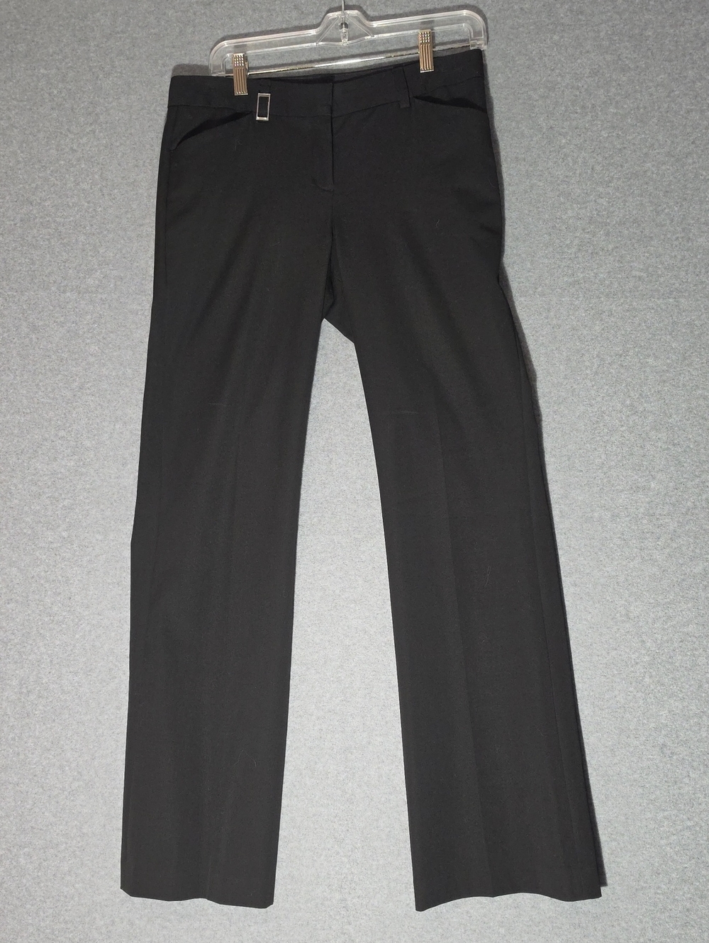 Express Black Straight Leg Trousers with Buckle Detail